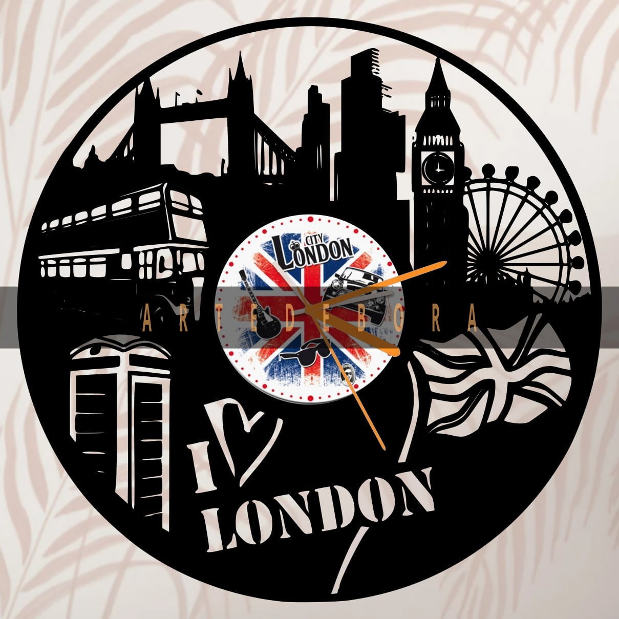 Reloj en Disco de Vinilo – Ciudad de Londres