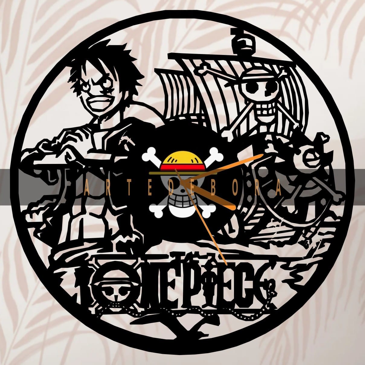 Home 2 one piece disco de vinilo reloj artesania