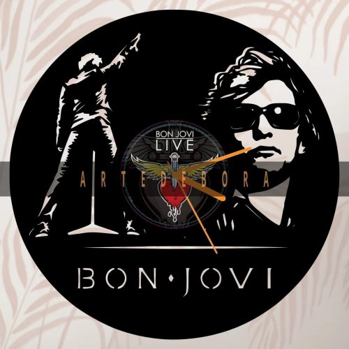 Reloj en Disco de Vinilo – Bon Jovi