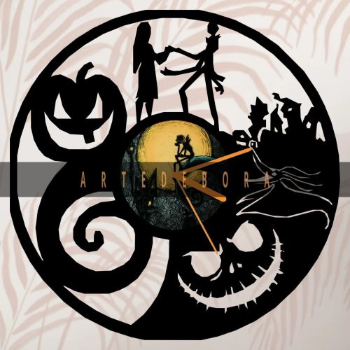 Reloj en Disco de Vinilo –Pesadilla Antes de Navidad 2