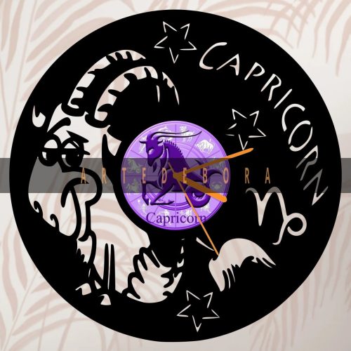 Reloj en Disco de Vinilo – Signo Zodiacal Capricornio 2