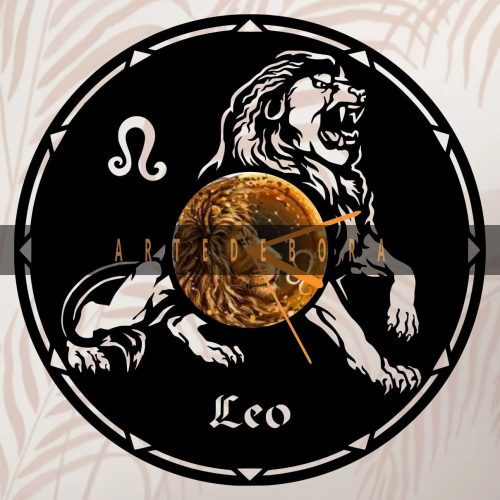 Reloj en Disco de Vinilo – Signo Zodiacal Leo