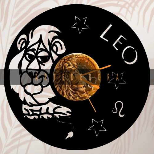 Reloj en Disco de Vinilo – Signo Zodiacal Leo 2
