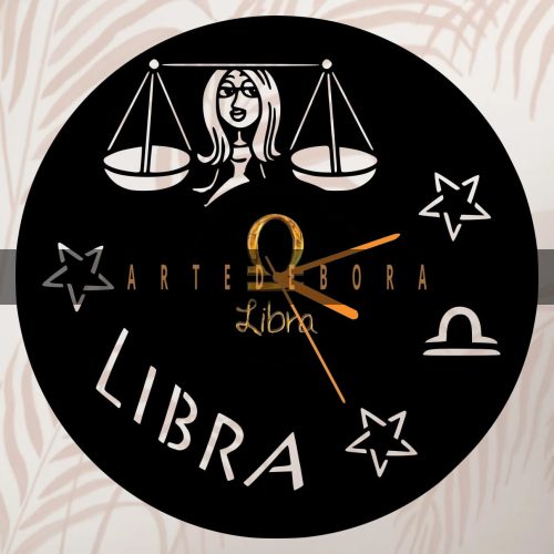 Reloj en Disco de Vinilo – Signo Zodiacal Libra 2