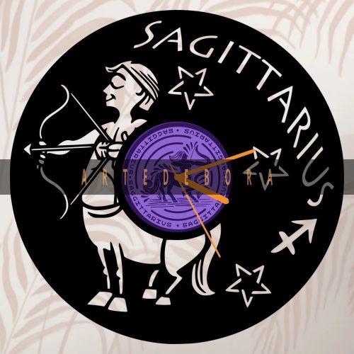 Reloj en Disco de Vinilo – Signo Zodiacal Sagitario 2