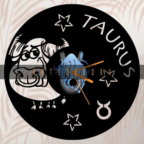 Reloj en Disco de Vinilo – Signo Zodiacal Taurus 2