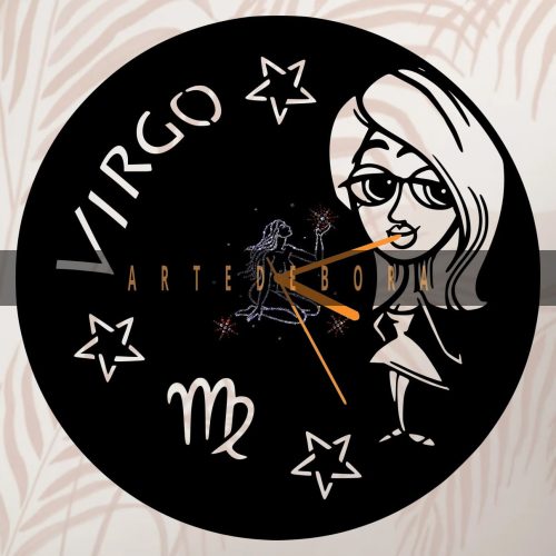 Reloj en Disco de Vinilo – Signo Zodiacal Virgo 2